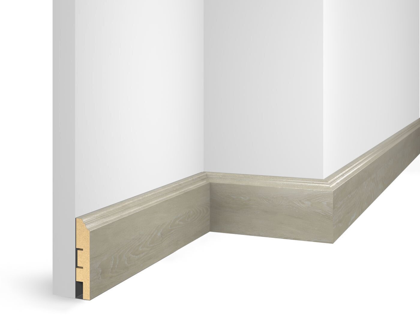 Плинтус МДФ ламинированный Cosca Decor NanoFlex EP07 Дуб Светлый 2400×80×16